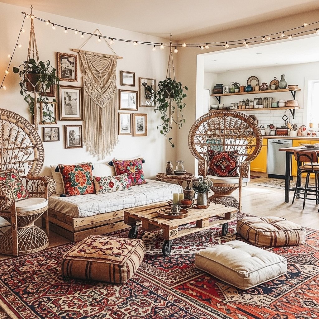 Bohemian Eclectic Open Living Area