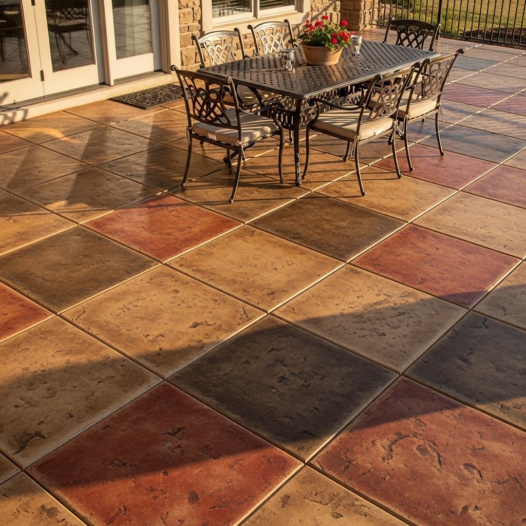 Concrete Scored to Mimic Tile