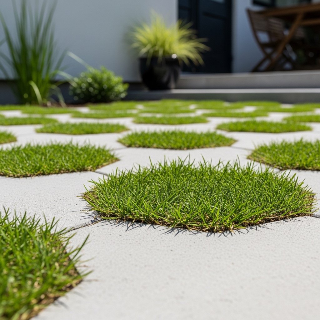 Permeable Pavers with Grass Joints