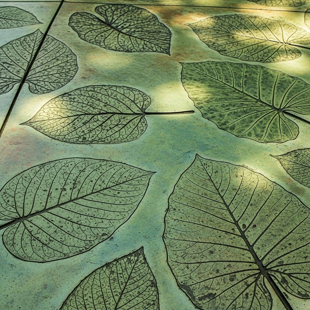 Concrete Leaf Imprints