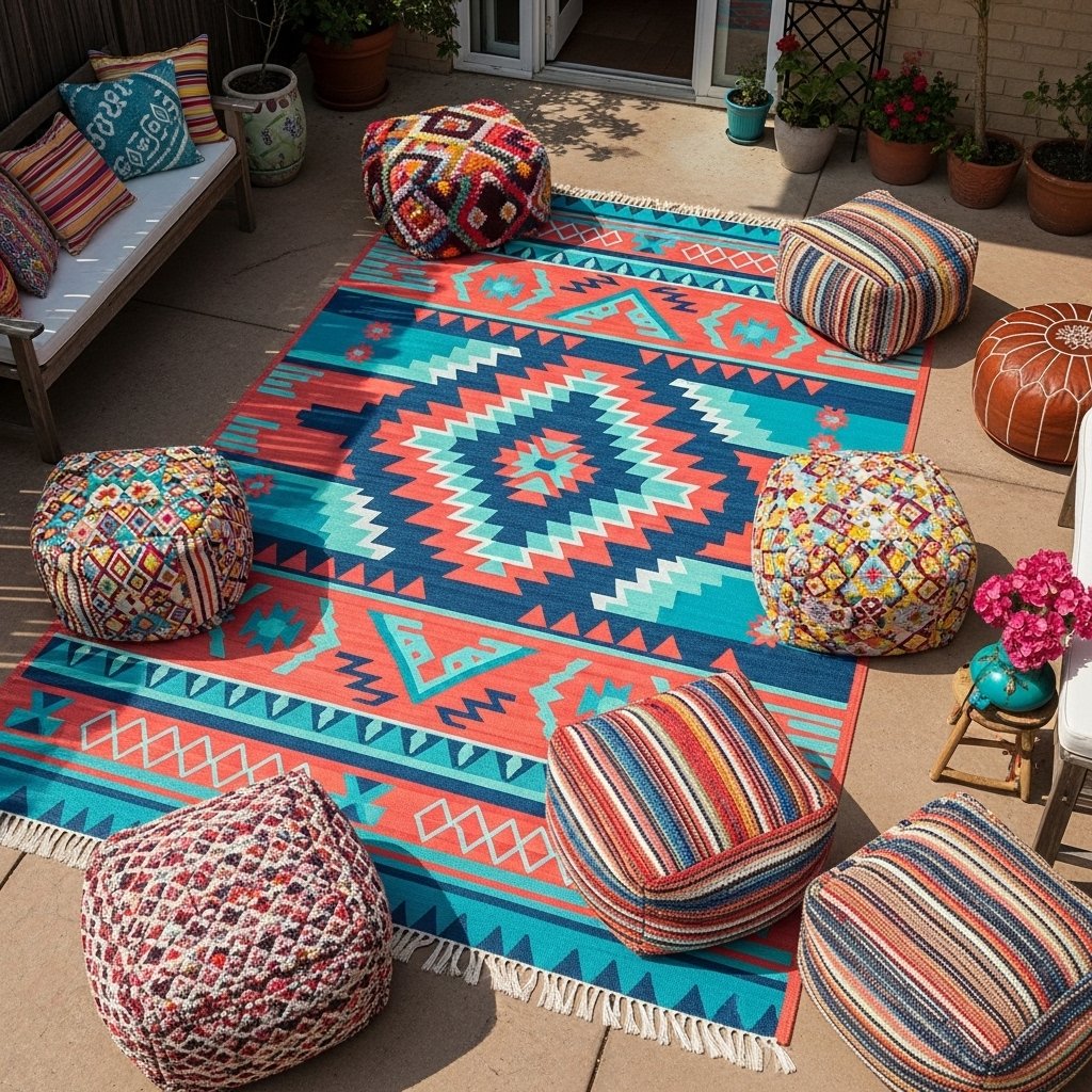 Painted Rug Design on Concrete