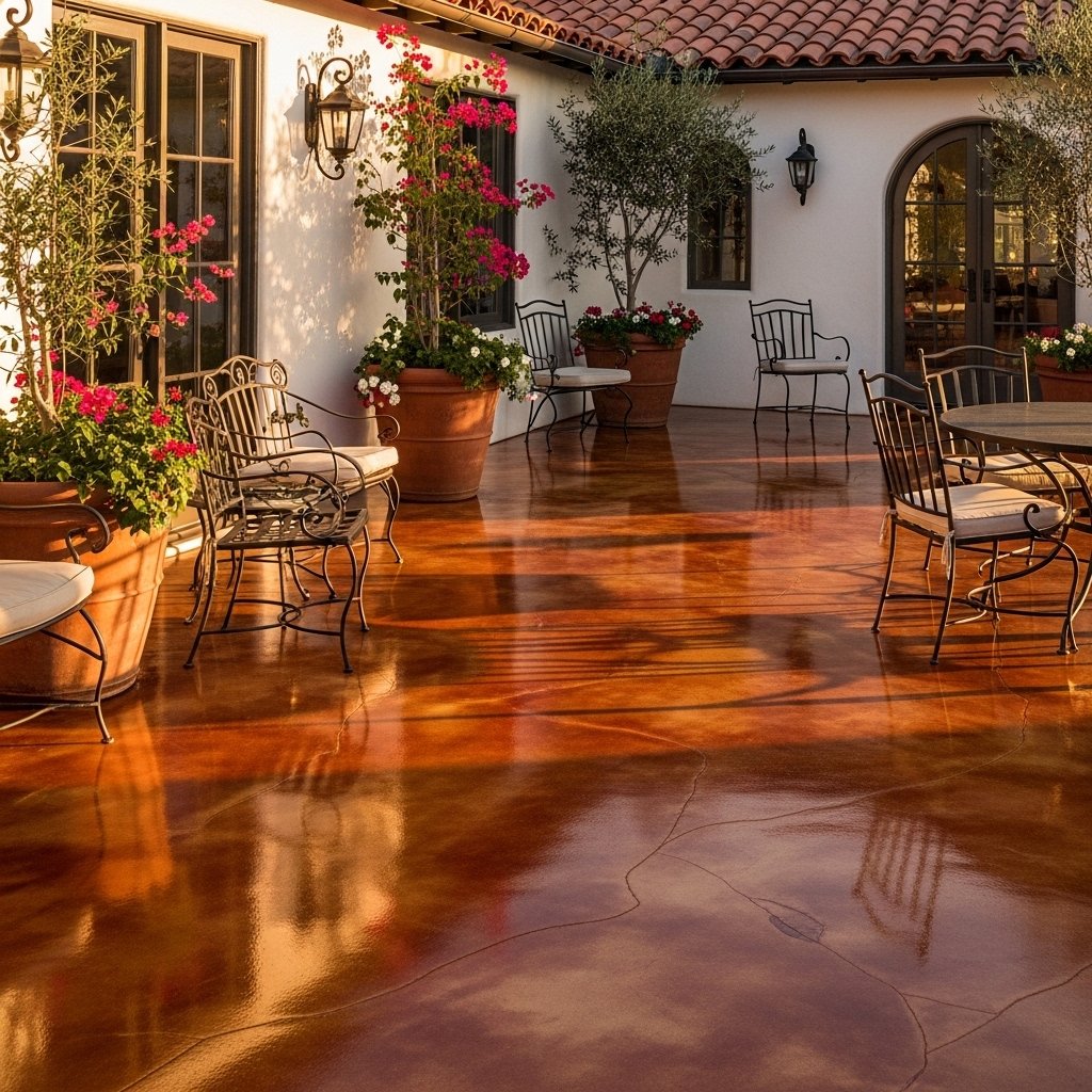 Stained Concrete with Faux Finish