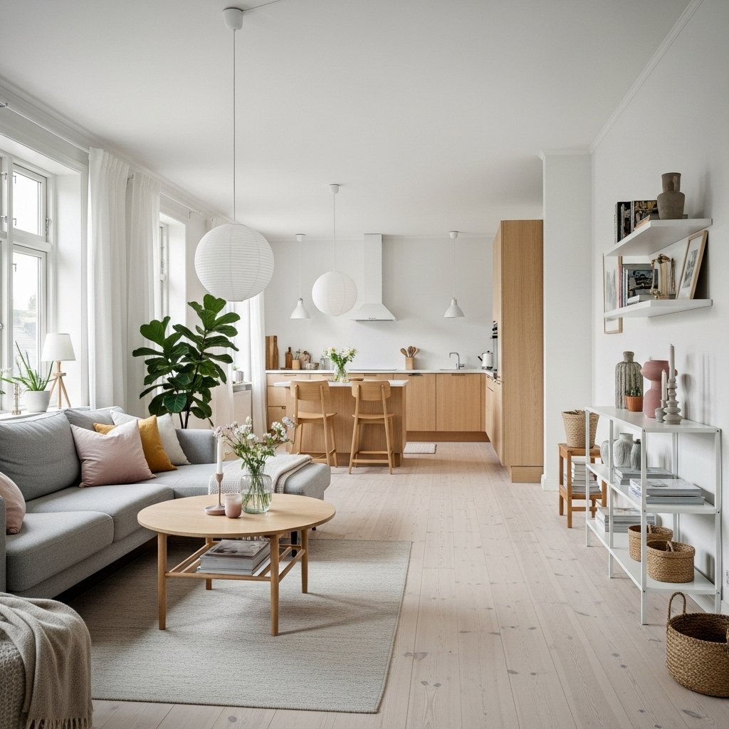 Scandinavian-Inspired Open Living Space