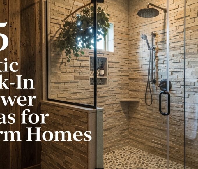 35 Rustic Walk In Shower Ideas for Warm Homes