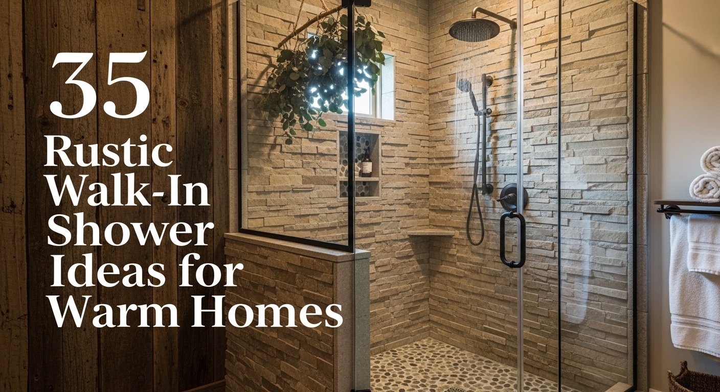 35 Rustic Walk In Shower Ideas for Warm Homes